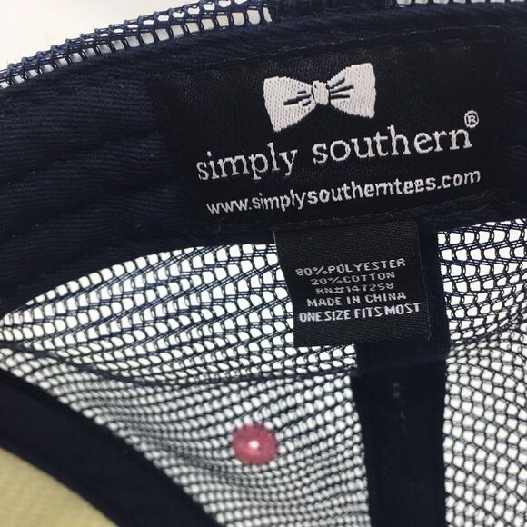 Simply Southern Trucker Hat Trophy Wife Pink and Navy Blue adjustable backstrap - Picture 15 of 16